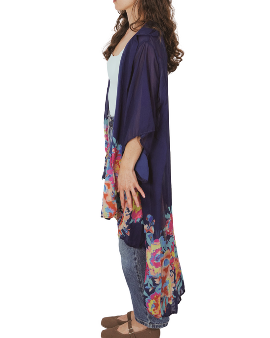 Blue Floral Kimono