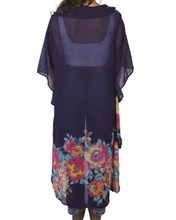 Load image into Gallery viewer, Blue Floral Kimono