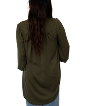 Load image into Gallery viewer, Asymmetrical Longline Green Shirt