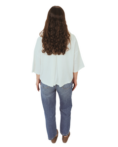 Boxy Button Up shirt (white)