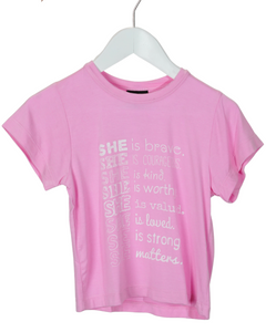 Kids Tee - SHE is (Pink)