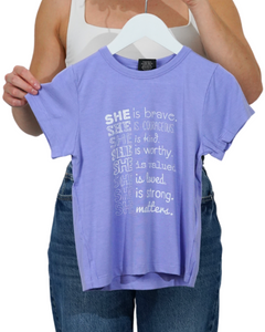 Kids Tee - SHE is (Purple)