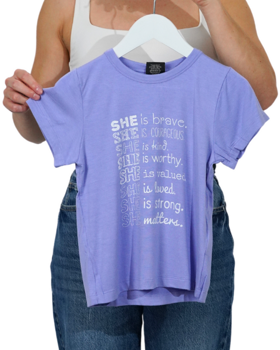 Kids Tee - SHE is (Purple)