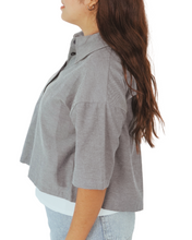 Load image into Gallery viewer, Boxy Button Up shirt (soft denim grey)