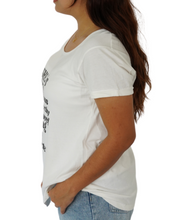 Load image into Gallery viewer, She is White Tee (Bubble print)