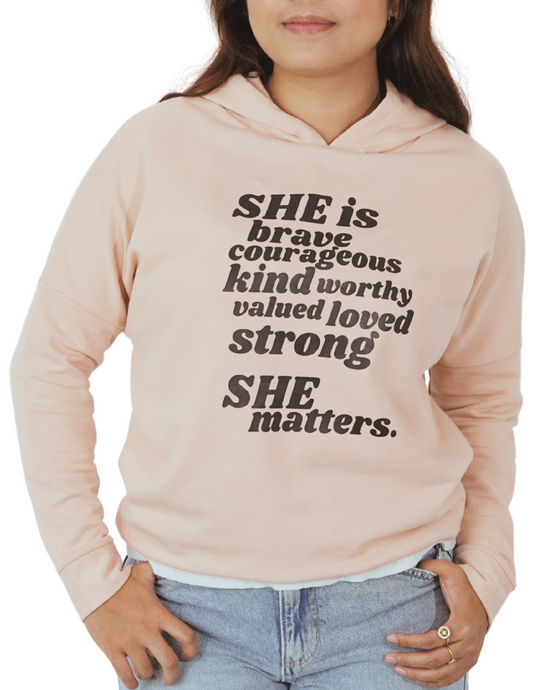SHE Matters Hoodie (Salmon Pink)