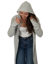 Load image into Gallery viewer, Longline Hooded Cardigan – Light Grey