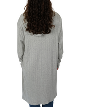 Load image into Gallery viewer, Longline Hooded Cardigan – Light Grey