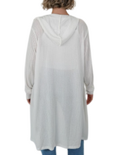 Load image into Gallery viewer, Longline Hooded Cardigan – White