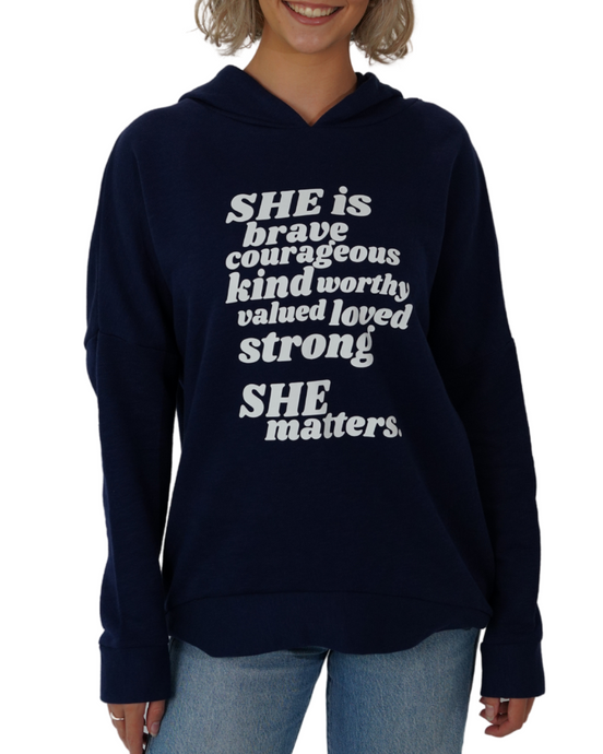 SHE Matters Hoodie (Navy)