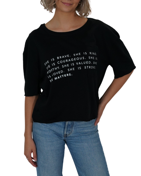 SHE Is Crop T Shirt