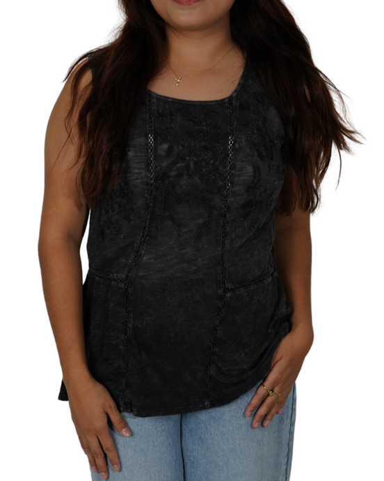 Charcoal Embroidered Fashion top