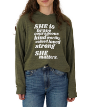 Load image into Gallery viewer, SHE Matters Hoodie (Green)