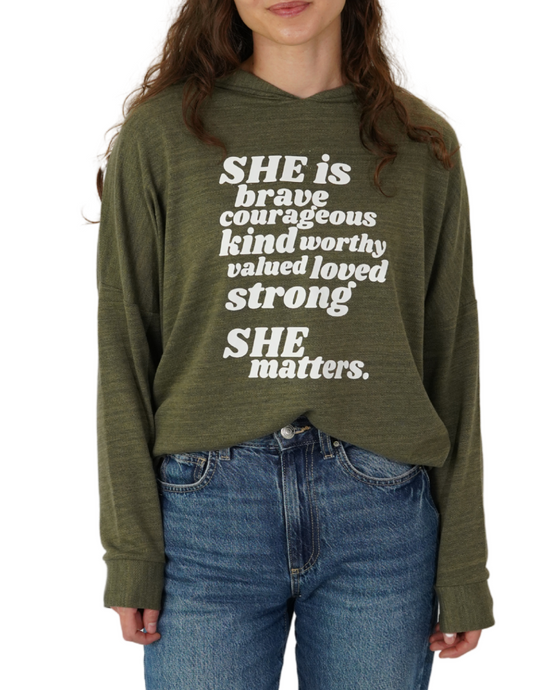 SHE Matters Hoodie (Green)