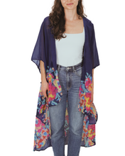 Load image into Gallery viewer, Blue Floral Kimono
